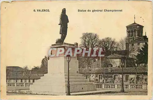 Cartes postales Valence statue du general championnet
