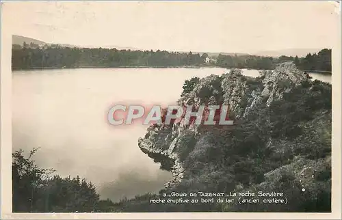 Moderne Karte Gour de tazenat la roche serviere roche eruptive au bord du lac (ancien cratere)