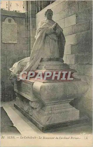 Cartes postales Sens la cathedrale le monument du cathedrale bernard