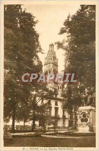 Cartes postales Tours le square emile zola