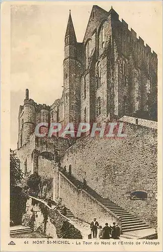 Cartes postales Mont st michel la tour du nord et l entree de l abbaye