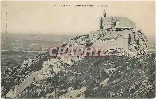Cartes postales Valence chateau de crussol cote ouest