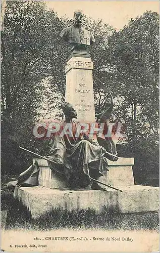 Cartes postales Chartres (e et l) statue de noel balley