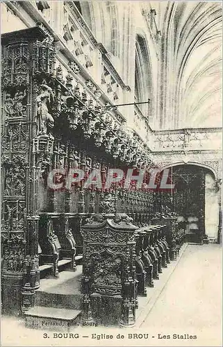 Cartes postales Bourg eglise de brou les stalles