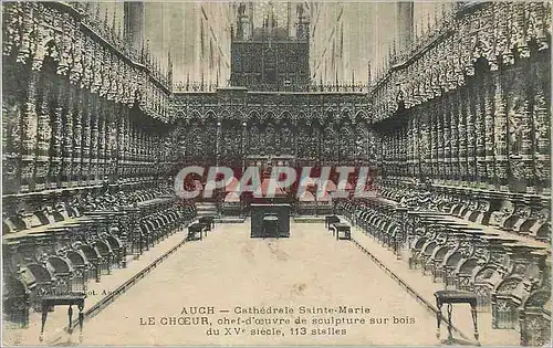Cartes postales Auch cathedrale sainte marie le choeur chef d oeuvre de sculpture sur bois du xv siecle 113 stal