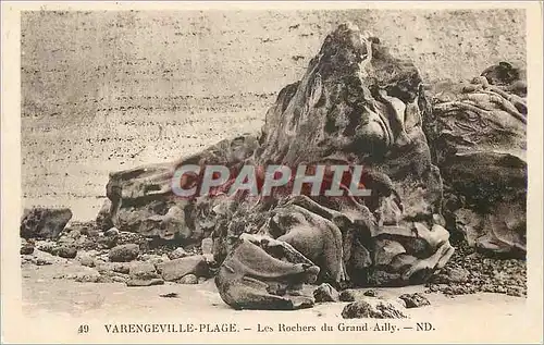 Cartes postales Varengeville plage les rochers du grand ailly