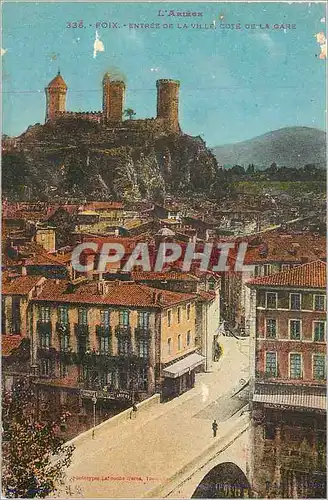 Cartes postales L ariege 336 foix entree de la ville cote de la gare