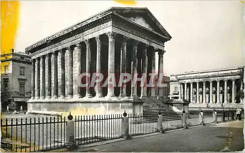 Moderne Karte Nimes (gard) la maison carree monument romain probablement bati aux frais d agrippa