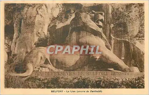 Cartes postales Belfort le lion (oeuvre de bartholdi)