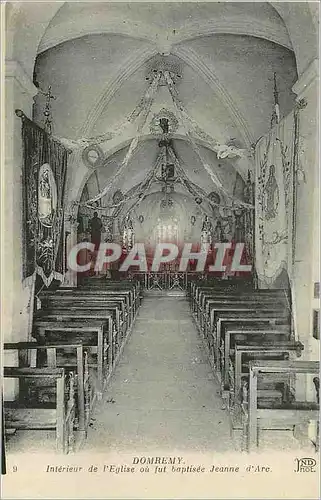 Cartes postales Domremy interieur de l eglise ou fut baptisee jeanne d arc
