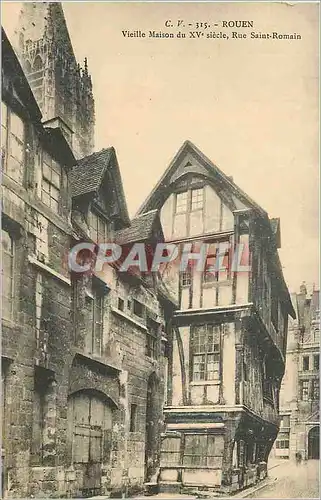 Cartes postales Rouen vieille maison du xv siecle rue saint romain