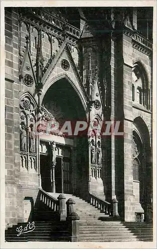 Moderne Karte Clermont ferrand la cathedrale facade entree principale