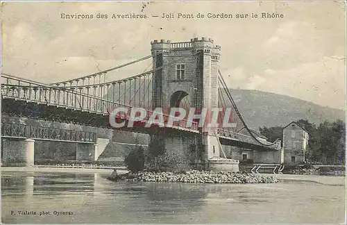 Cartes postales Environs des avernieres joli pont de cordon sur le rhone