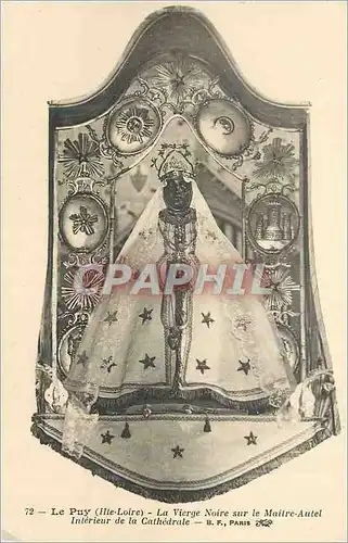 Cartes postales Le puy (hte loire) la vierge noire sur le maitre autel interieur de la cathedrale