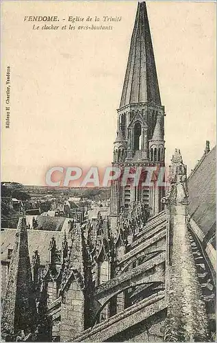 Cartes postales Vendome eglise de la trinite le clocher et les arcs boulants