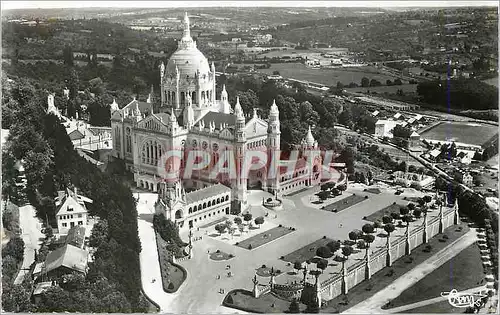 Moderne Karte Lisieux (calvados) 9275 a vue generale aerienne de la basilique