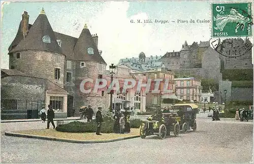 Cartes postales Dieppe places de casino Automobile