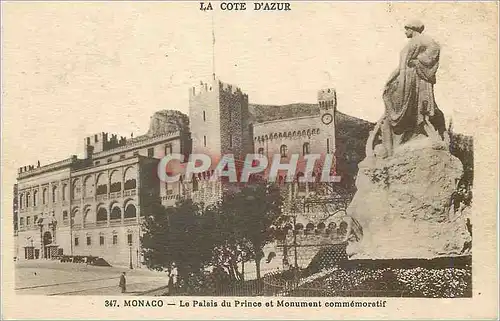 Ansichtskarte AK La cote d azur 347 monaco le palais du prince et monument commemoratif