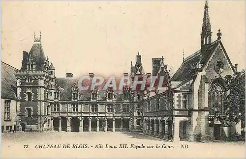 Cartes postales Chateau de blois aile louis xii facade sur la cour