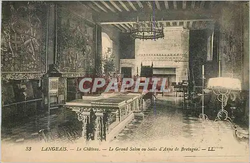 Cartes postales Langeais le chateau le grand salon ou salle d anne de bretagne