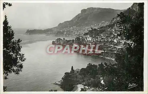 Moderne Karte La principaute de monaco vue de roquebrune collection la cote d azur