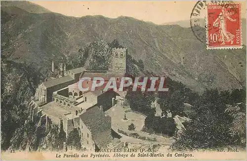 Cartes postales Vernet les bains (p o) le paradis des pyrenees abbaye de saint martin du canigou