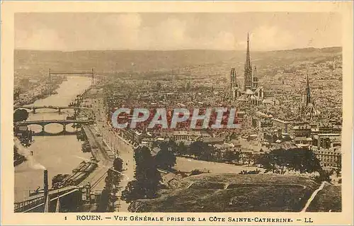 Cartes postales Rouen vue generale prise de la cote sainte catherine