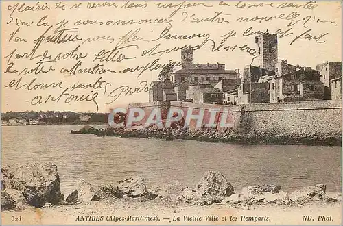 Cartes postales Antibes (alpes maritimes) la vieille ville et les remparts