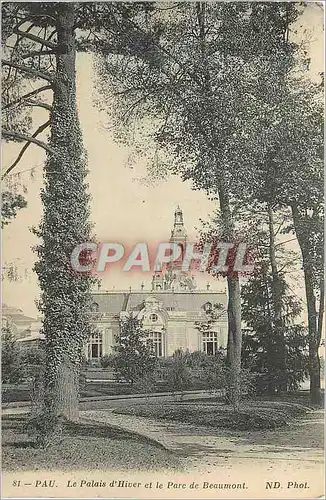 Cartes postales Pau le palais d hiver et le parc de beaumont