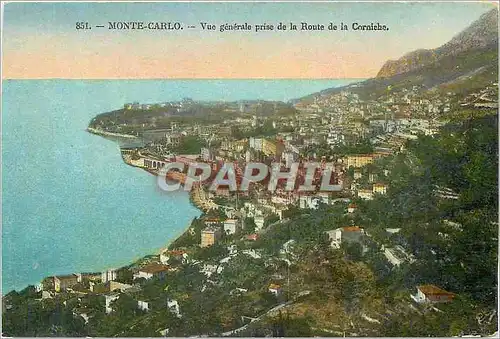Cartes postales Monte carlo vue generale prise de la route de la corniche