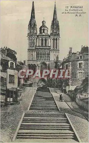 Ansichtskarte AK Angers la cathedrale et le nouvel escalier