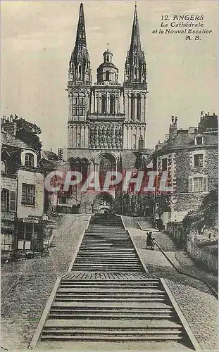Cartes postales Angers la cathedrale et le nouvel escalier
