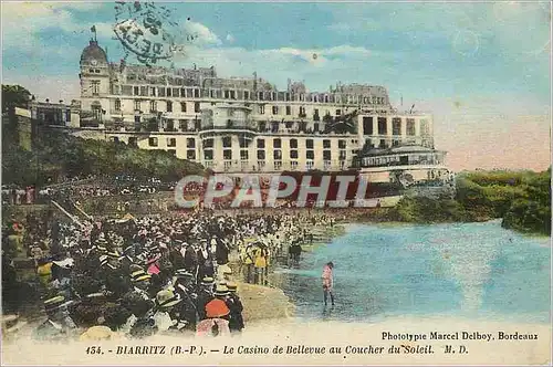 Cartes postales Biarritz (b p) le casino de bellevue au coucher du soleil