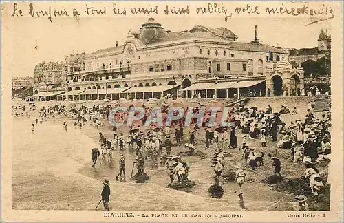 Cartes postales Biarritz la place et le casino municipal