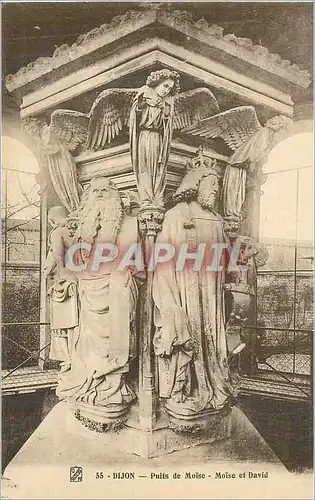 Cartes postales Dijon puits de moise moise et david