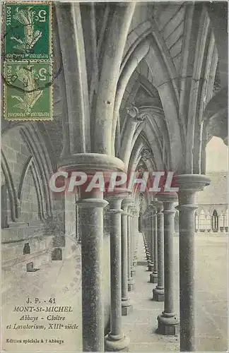 Cartes postales Mont st michel abbaye cloitre et lavatorium xiii siecle