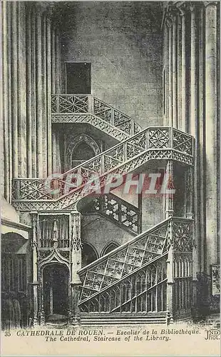 Cartes postales Cathedrale de rouen escalier de la bibliotheque