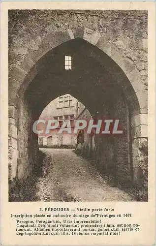 Cartes postales 3 perouges vieille porte forte