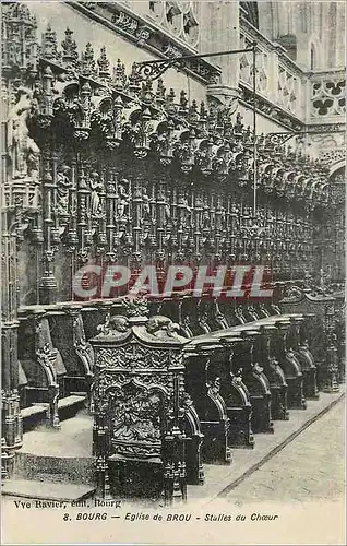 Cartes postales 8 bourg eglise de brou stalles du choeur