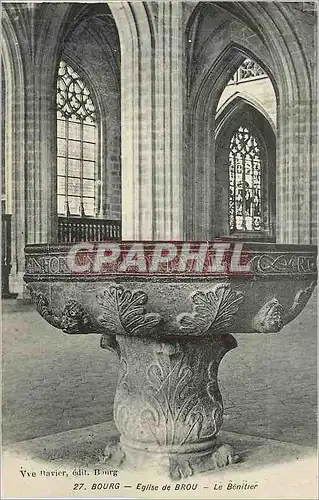 Cartes postales 27 bourg eglise de brou le benitier