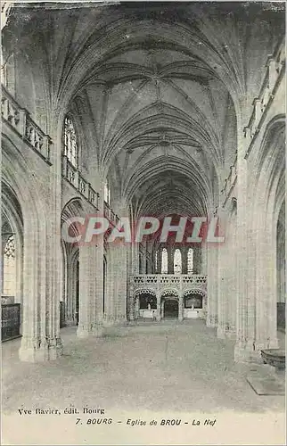 Cartes postales 7 bourg eglise de brou la nef