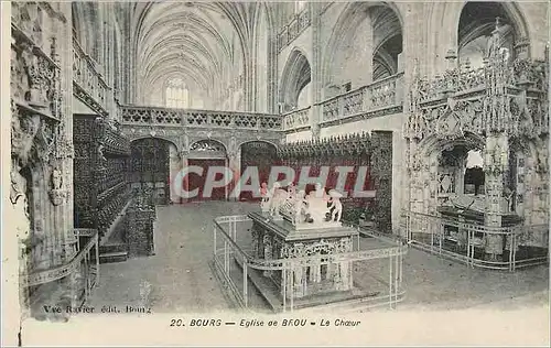 Cartes postales 20 bourg eglise de brou le choeur