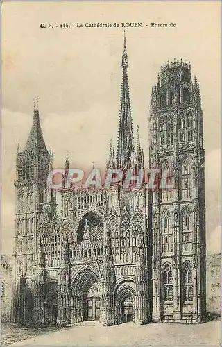 Cartes postales 139 la cathedrale de rouen ensemble