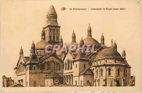 Cartes postales 38 perigueux cathedrale st front (mon hist)