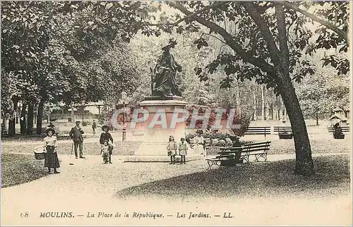 Ansichtskarte AK 68 moulins la place de la republique les jardins Enfants