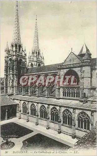 Cartes postales 36 bayonne la cathedrale et le cloitre