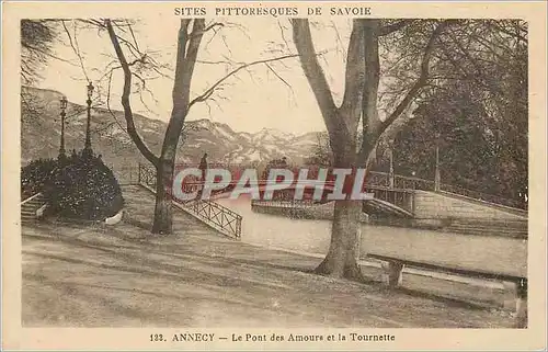 Cartes postales Sites pittoresque de savoie 133 annecy le pont des amours et la tournette