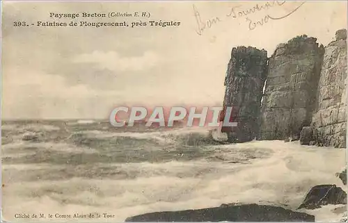 Ansichtskarte AK Falaises de Plougrescant pres Treguier Paysage Breton