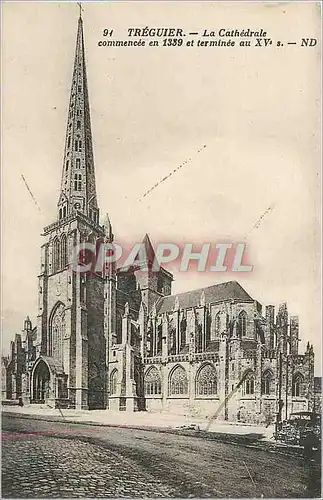 Cartes postales Treguier La Cathedrale Commencee en 1339 et Terminee au XVe S