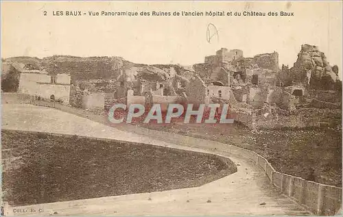 Cartes postales Les Baux Vue Panoramique des Ruines de l'ancien Hopital et du Chateau des Baux